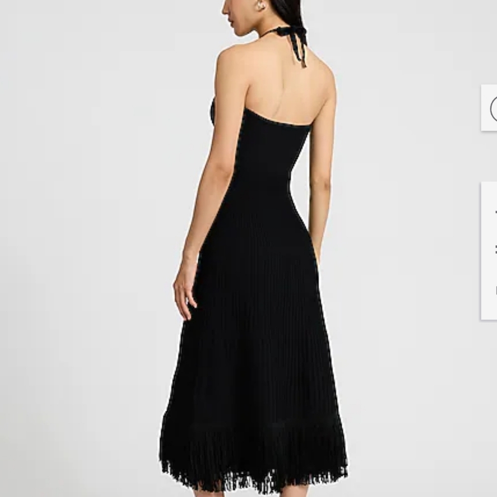 Express Black Ribbed Knit Dress - Picture 2 of 5